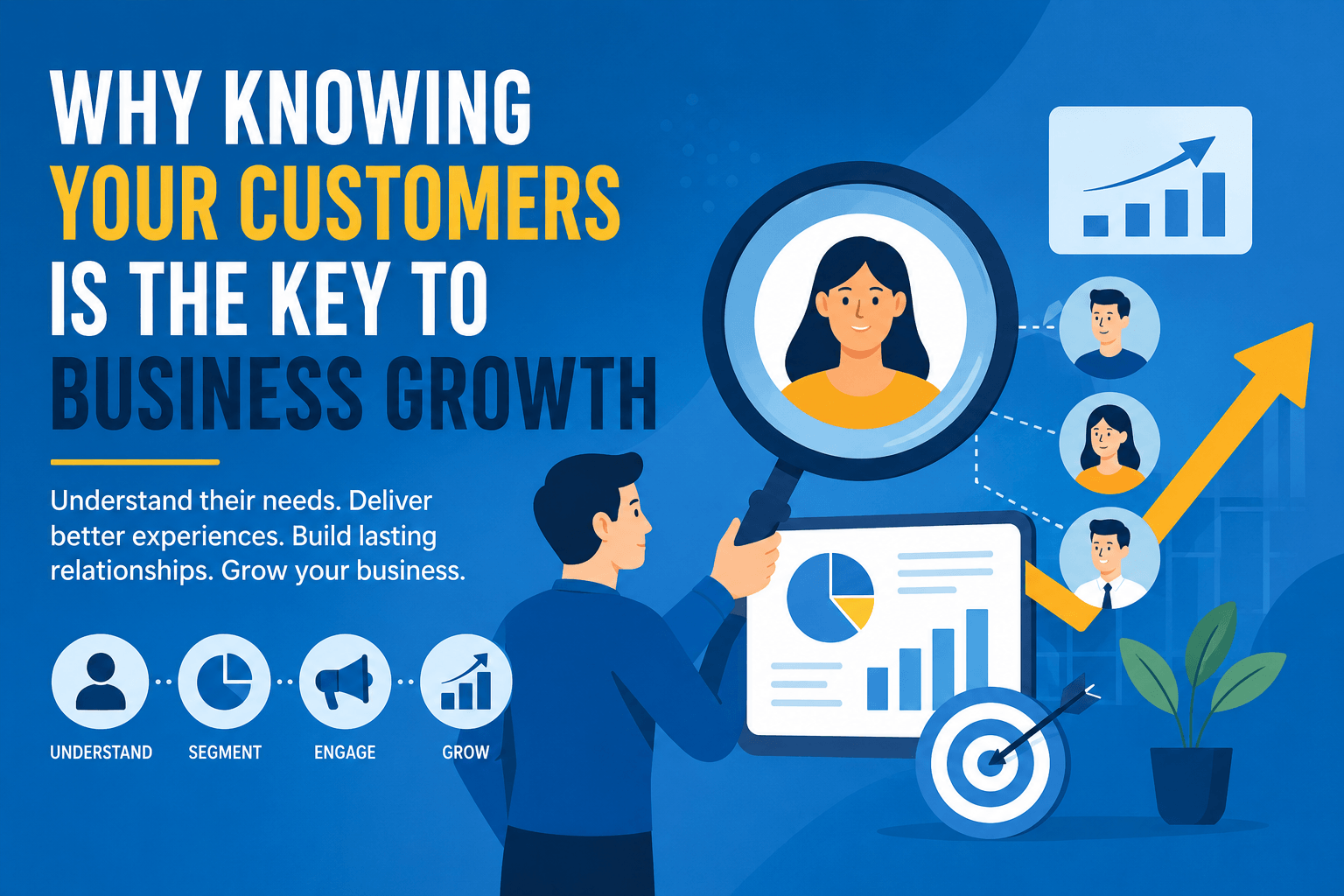 Understanding your customers is more than knowing who buys
                        from you. It is about understanding their behaviour,
                        preferences and needs so you can build stronger relationships
                        and grow your business.